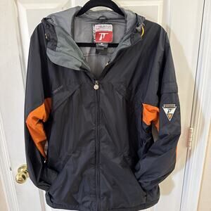 Burton Tactic Snowboard Black/Grey/Orange Mens Jacket W/hood Size Small EUC